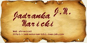 Jadranka Maricki vizit kartica